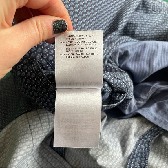 Alexander McQueen Blue Cotton Mini Skull-Print Blazer Jacket EUC Sz IT 50/US 40 - Picture 12 of 13